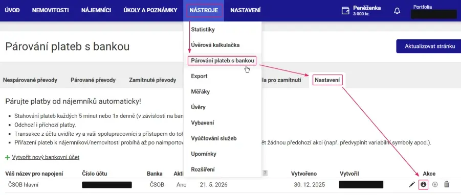 Ukázka transakčního e‑mailu z banky pro párování plateb v Repilotu