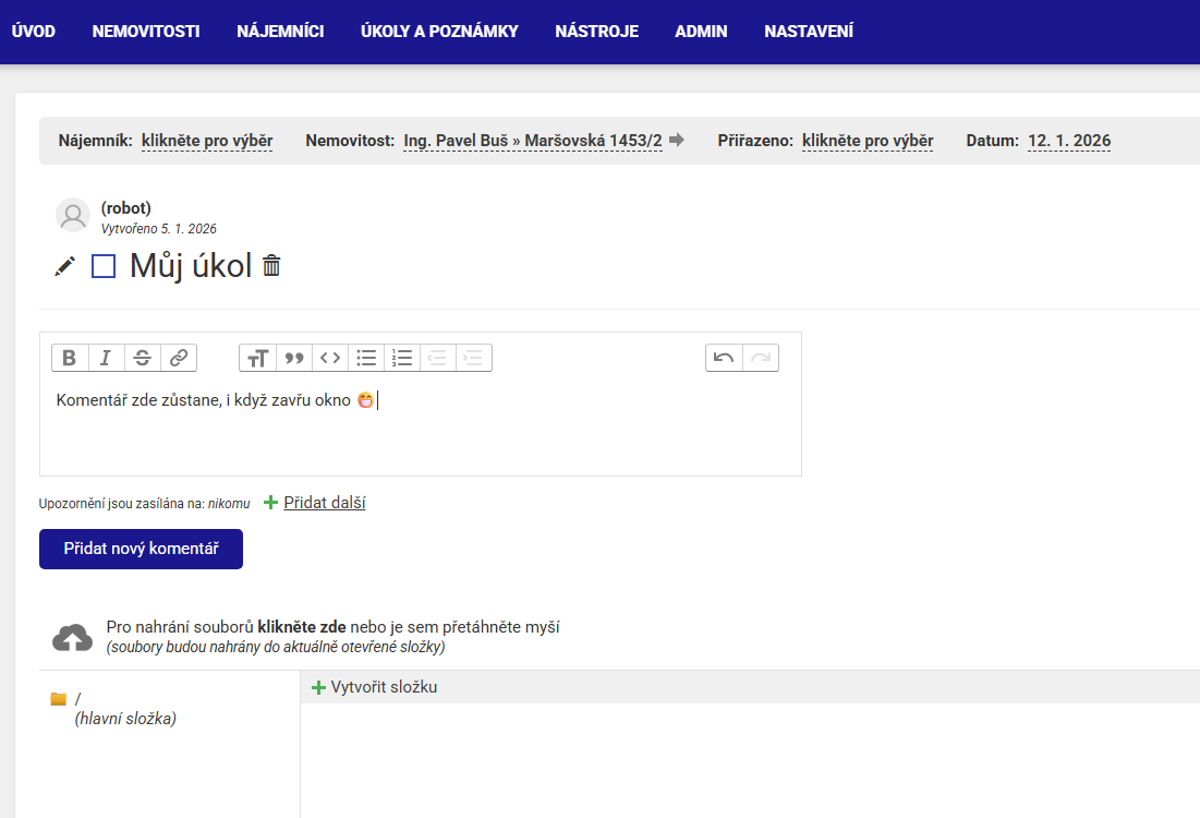 Aplikace Repilot: rozepsaný komentář uložený i po zavření okna